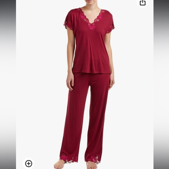 Natori Womens Zen Floral Short Sleeve Pajama Set